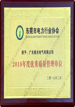 東莞市電力行業(yè)協(xié)會(huì)優(yōu)秀質(zhì)量管理單位